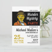 Classic Detective, Mord Mystery Birthday Party Einladung (Stehend Vorderseite)