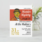 Classic Detective, Mord Mystery Halloween-Party Einladung (Stehend Vorderseite)
