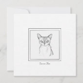 Classic Devon Rex Cat Chalk Zeichn Note Card Mitteilungskarte (Vorderseite)