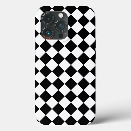 Classic Diamond Black and White Schachbretts Case-Mate iPhone Hülle (Rückseite)
