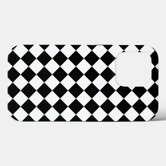 Classic Diamond Black and White Schachbretts Case-Mate iPhone Hülle (Rückseite (Horizontal))