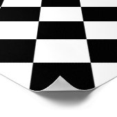 Classic Diamond Black and White Schachbretts Poster (Ecke)