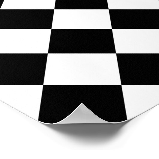 Classic Diamond Black and White Schachbretts Poster (Ecke)