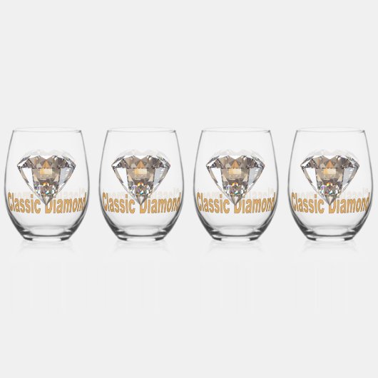 Classic Diamond Weinglas Ohne Stiel (Vorderseite)