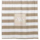 Classic dick White Stripes Tan - Personalisiert Duschvorhang (Vorderseite)
