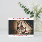 Classic 'Dies ist die Jahreszeit Foto Rote Weihnac Postkarte (Stehend Vorderseite)