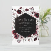 Classic Digital Burgundy Wedding Save The Date (Stehend Vorderseite)