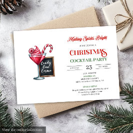 Classic digital Christmas cocktails party invites Einladung