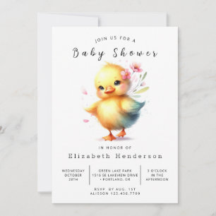 Classic Digital Duck Baby Shower Einladung