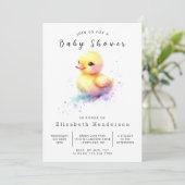 Classic Digital Duck Baby Shower Einladung (Stehend Vorderseite)