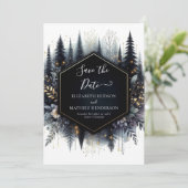 Classic Digital Enchanted Forest Wedding Save The Date (Stehend Vorderseite)