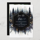 Classic Digital Enchanted Forest Wedding Save The Date (Vorne/Hinten)