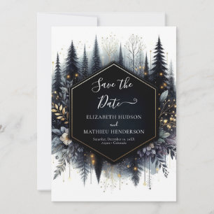 Classic Digital Enchanted Forest Wedding Save The Date