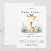 Classic Digital Giraffe Baby Dusche Einladung (Vorne/Hinten)