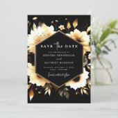 Classic Digital Gold und Black Wedding Save The Date (Stehend Vorderseite)