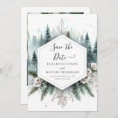 Classic Digital Mountain Wedding Save The Date (Vorne/Hinten)