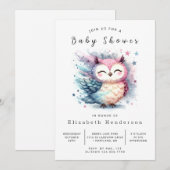 Classic Digital Owl Baby Dusche Einladung (Vorne/Hinten)