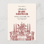 Classic Dining table baby shower Einladung (Vorderseite)