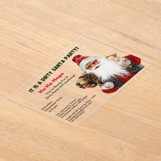 Classic Dirty Santa Gift Exchange Acryleinladungen (Ablage )