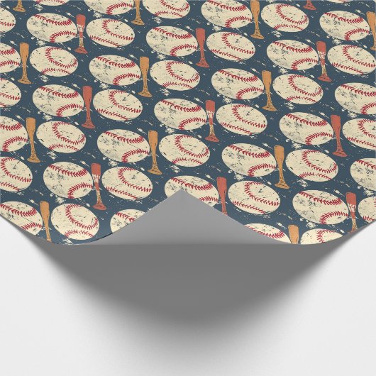 Classic Distressed Baseball Geschenkpapier (Ecke)