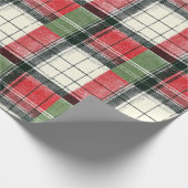 Classic distressed green and red plaid geschenkpapier (Ecke)