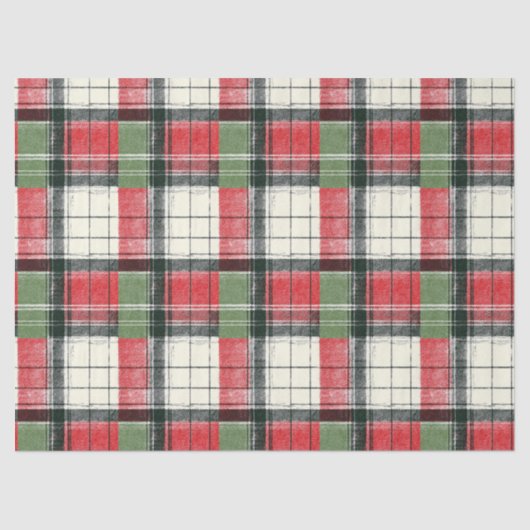 Classic distressed green and red plaid seidenpapier (Vorderseite)