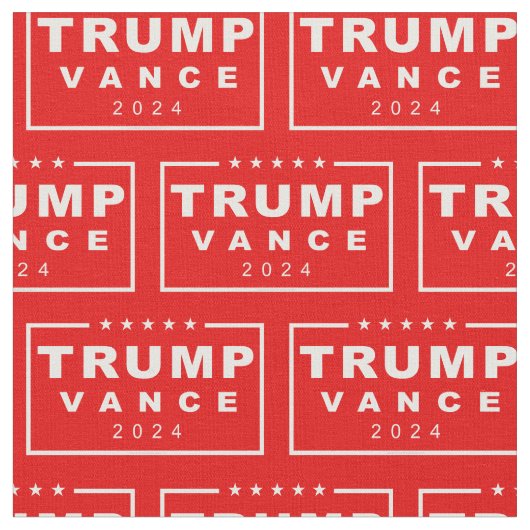 Classic Donald Trump Vance 2024 Rectangle Logo Stoff (Nahaufnahme)