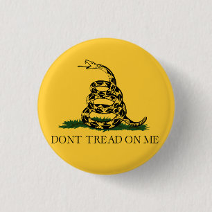 Classic Don't Tread on Me, Gadsden Flag Tee Party Button