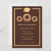 Classic Donuts und Degree Foto Abschluss Einladung (Vorderseite)