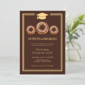 Classic Donuts und Degree Foto Abschluss Einladung (Stehend Vorderseite)