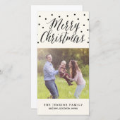 Classic Dots Weihnachtsfotokarte Feiertagskarte (Vorne/Hinten)