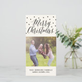 Classic Dots Weihnachtsfotokarte Feiertagskarte (Stehend Vorderseite)