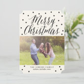Classic Dots Weihnachtsfotokarten Feiertagskarte (Stehend Vorderseite)