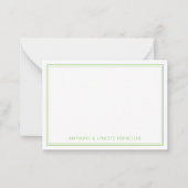 Classic Double Border Birne Green Mitteilungskarte (Vorderseite)