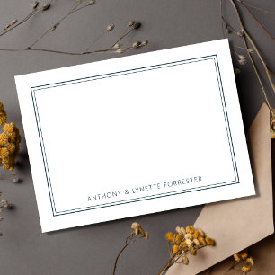 Classic Double Border Peacock Green Mitteilungskarte