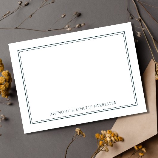 Classic Double Border Peacock Green Mitteilungskarte