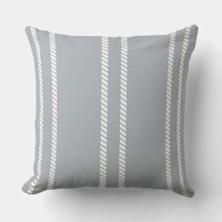 Classic Dove Grey with Stripes Throw Pillow Kissen