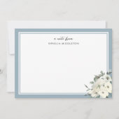 Classic Dusty Blue Border Floral  Mitteilungskarte (Vorderseite)