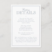 Classic Dusty Blue Calligraphy Monogram Wedding Begleitkarte (Rückseite)