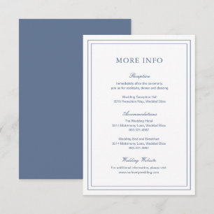 Classic Dusty Blue Elegante Wedding Begleitkarte