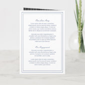 Classic Dusty Blue Elegante Wedding Einladung (Rückseite)