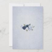 Classic Dusty Blue Floral Geometric Einladung (Rückseite)