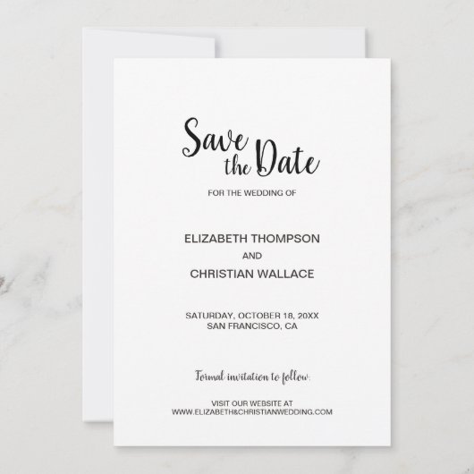 Classic Dusty Blue Foto Collage Wedding Save The Date (Rückseite)