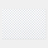 Classic Dusty Blue Gingham Polka Dots Pattern Mix Geschenkpapier Set (Vorderseite 2)