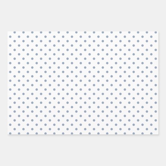 Classic Dusty Blue Gingham Polka Dots Pattern Mix Geschenkpapier Set (Vorderseite 2)