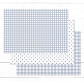 Classic Dusty Blue Gingham Polka Dots Pattern Mix Geschenkpapier Set