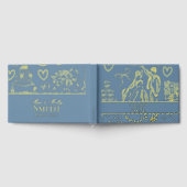 Classic Dusty Blue Hand Drawn Wedding Sketch Art Gästebuch (Voll)