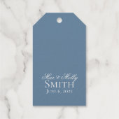 Classic Dusty Blue Hand Drawn Wedding Sketch Art Geschenkanhänger (Rückseite)