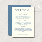 Classic Dusty Blue Minimalist Wedding Welcome Programm