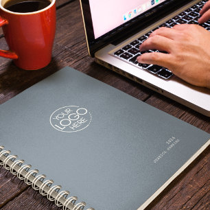 Classic Dusty Blue Modern Logo wöchentlich Planer